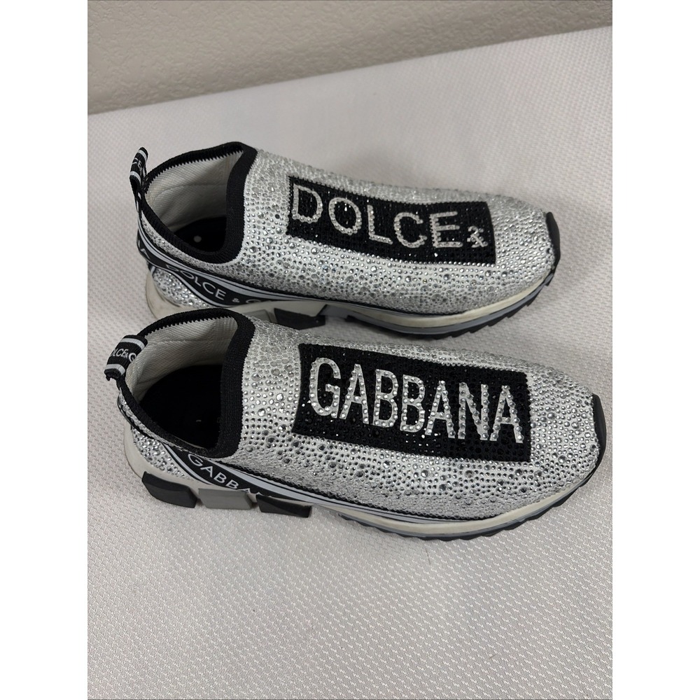 DOLCE &‎ GABBANA Silver Rhinestones Sorrento Sneakers Women EU40 / US9  USD1500
